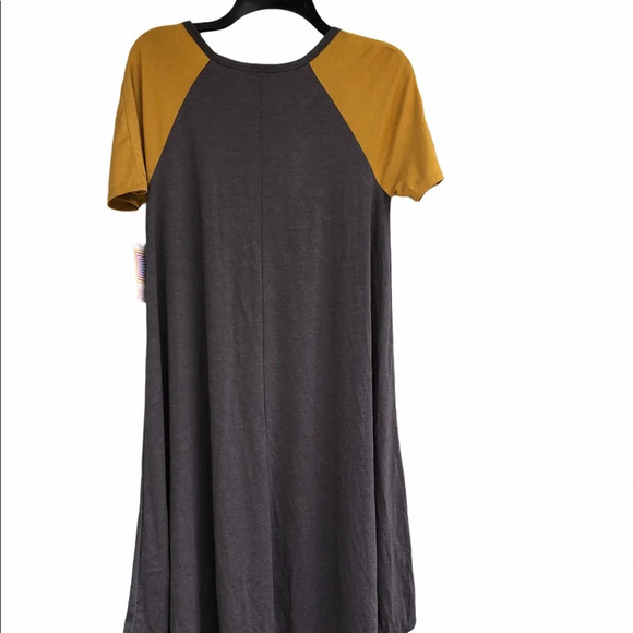 LULAROE Size xxsmall Carly grey & mustard dress - Picture 4 of 10